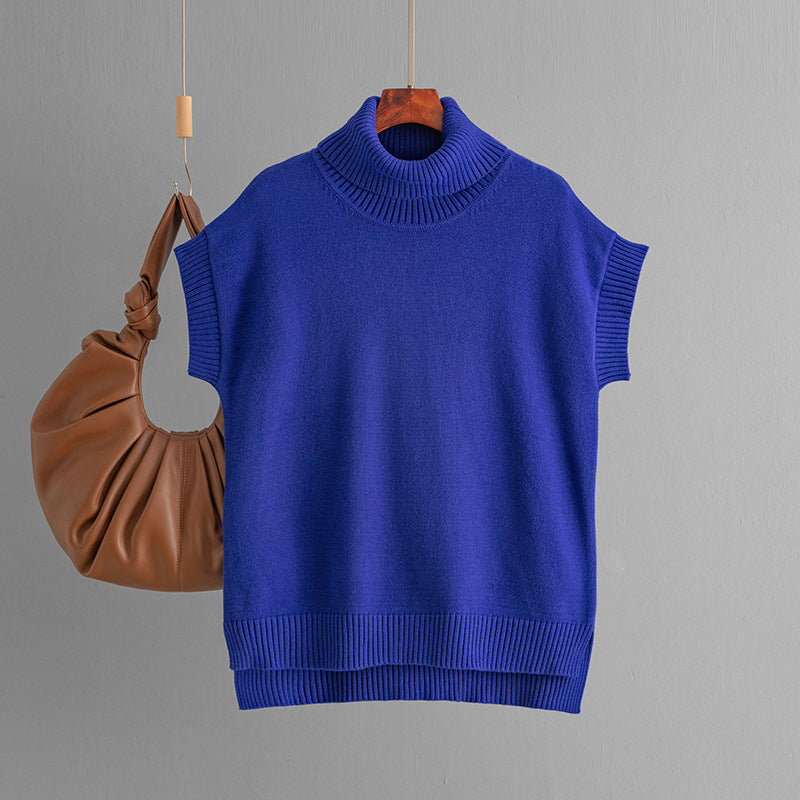 Sleeveless Turtleneck Knit Top