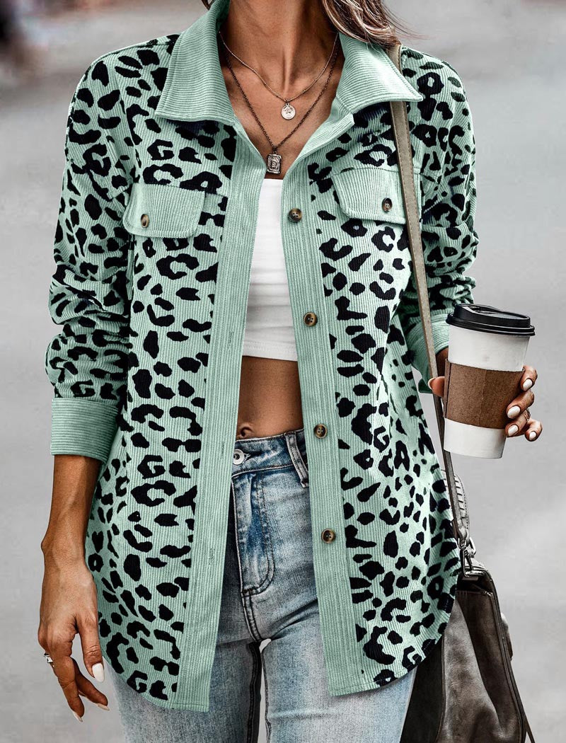 Button-Up Leopard Print Jacket
