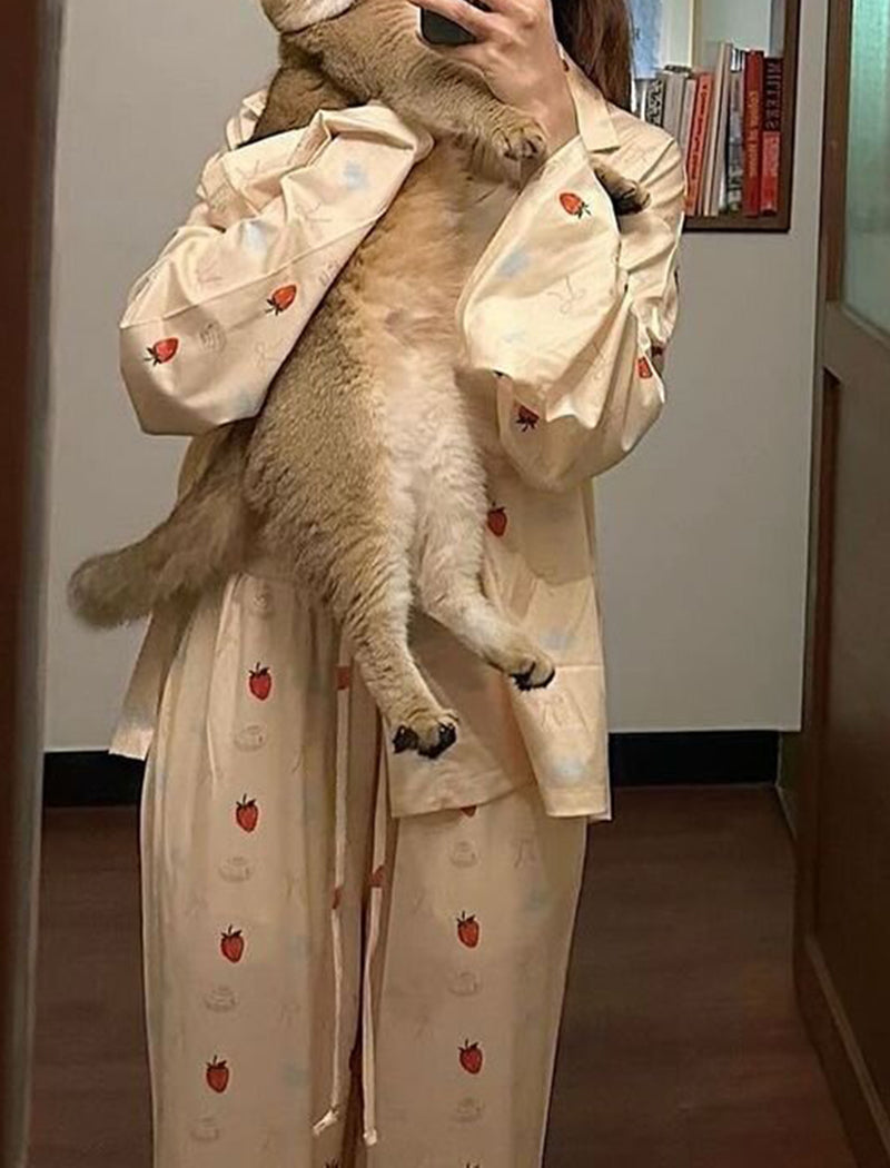 Printed Long-Sleeve Pajama Set