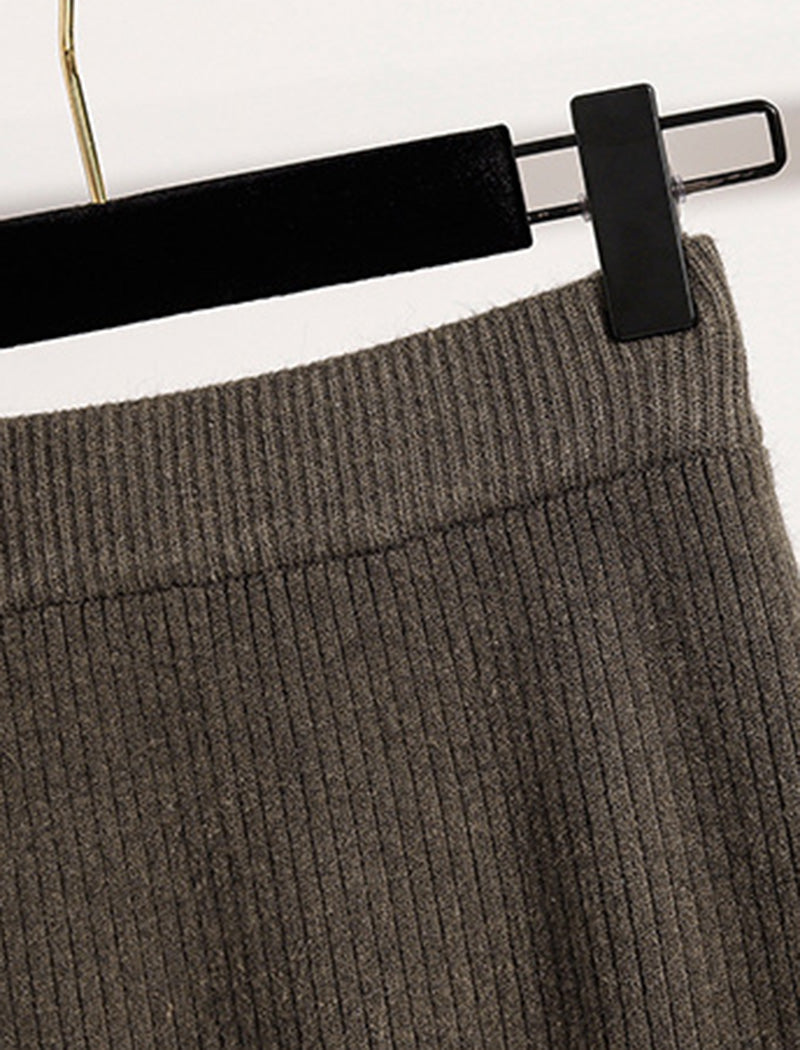 Tiered Fringe Detail Knit Skirt