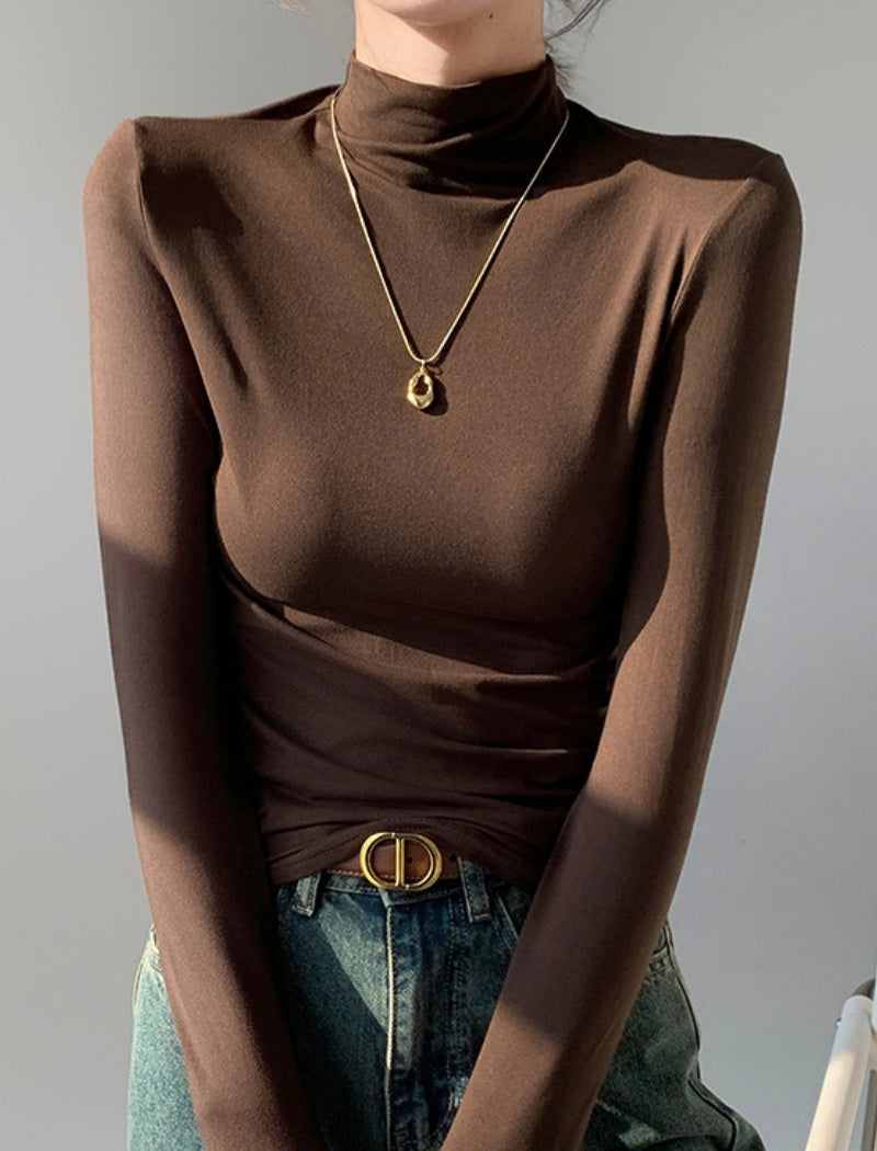 Slim-Fit Turtleneck Long-Sleeve Top