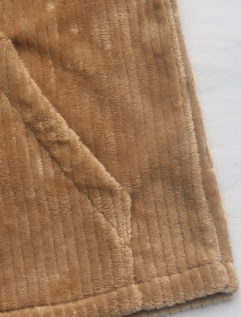 Zip-Up Plush Jacket with Pockets