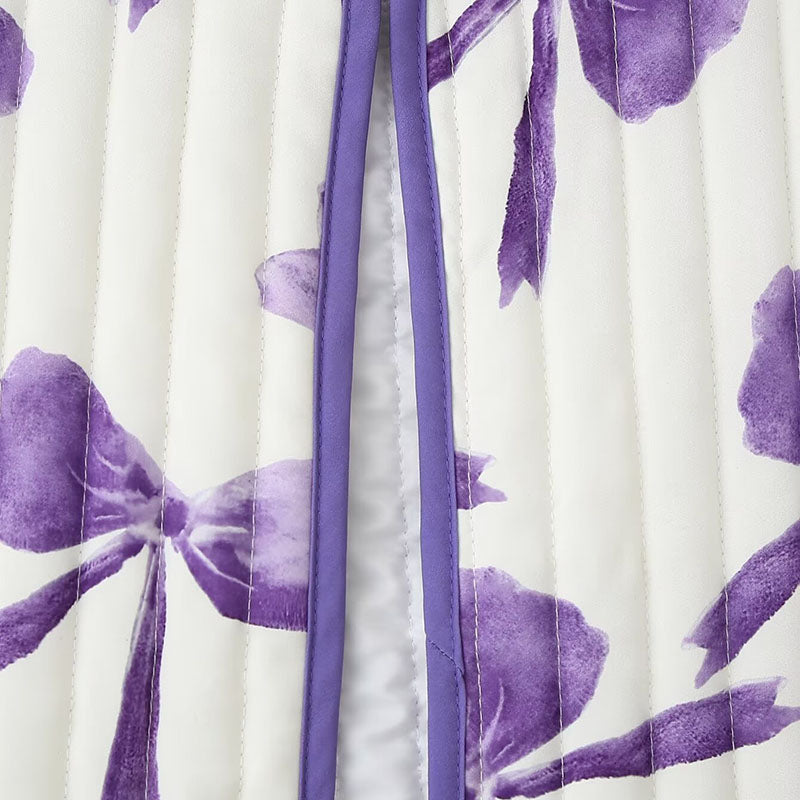 Bow Print Quilted Jacket