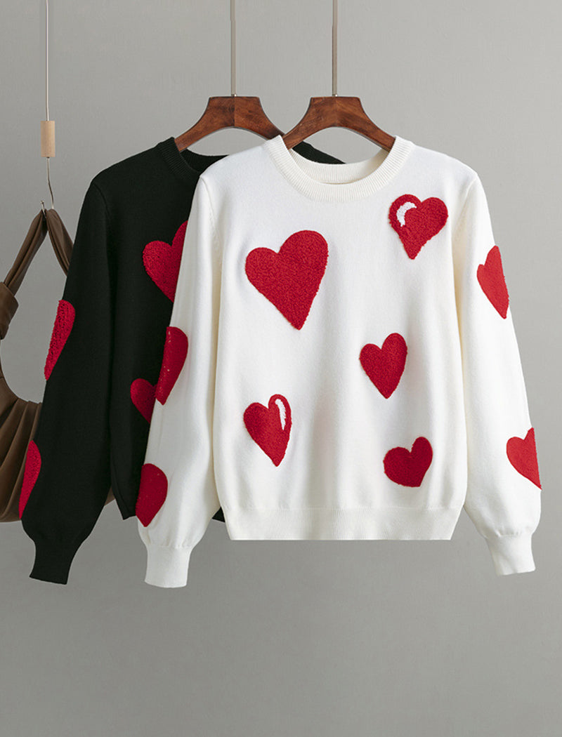 Oversized Heart Knit Pullover