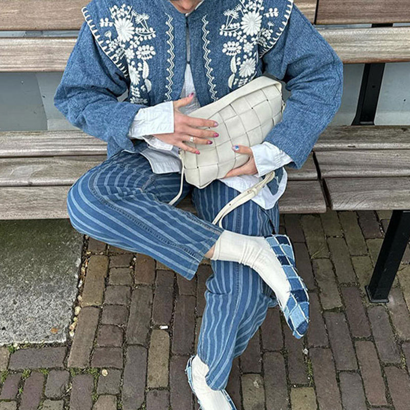 Floral Quilted Pockets Jacket