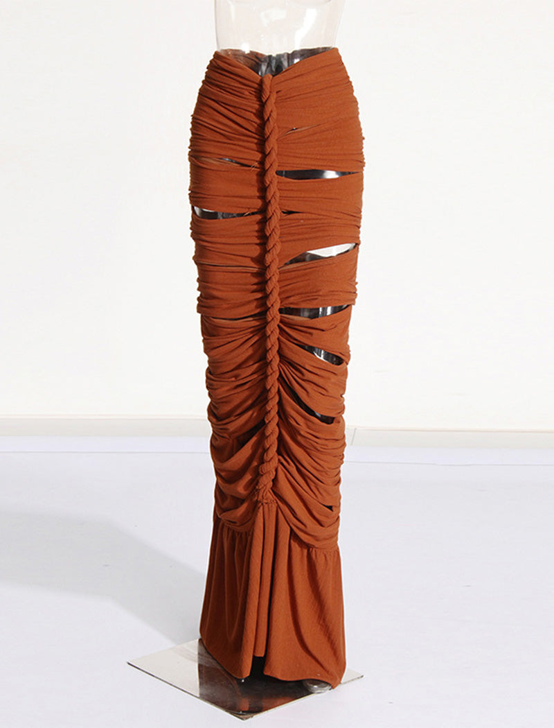 One-Shoulder Braided Maxi Dress