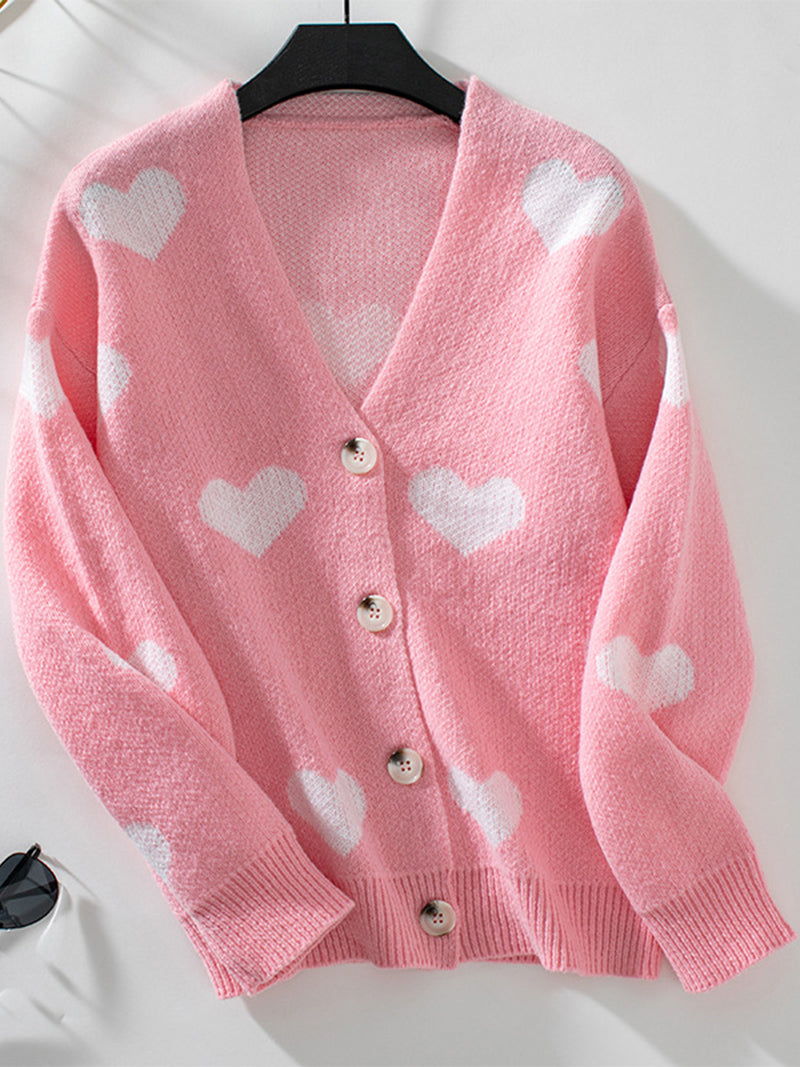 Heart Print Cardigan