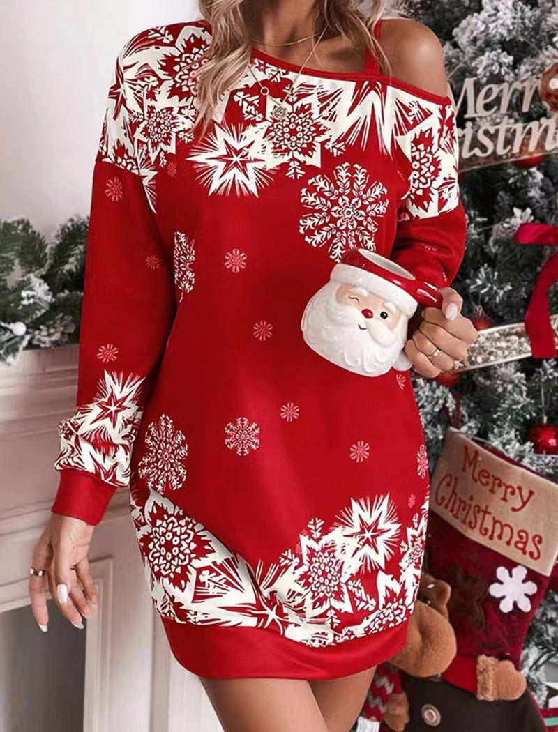 Cozy Snowflake Print Tunic for Holiday Gatherings