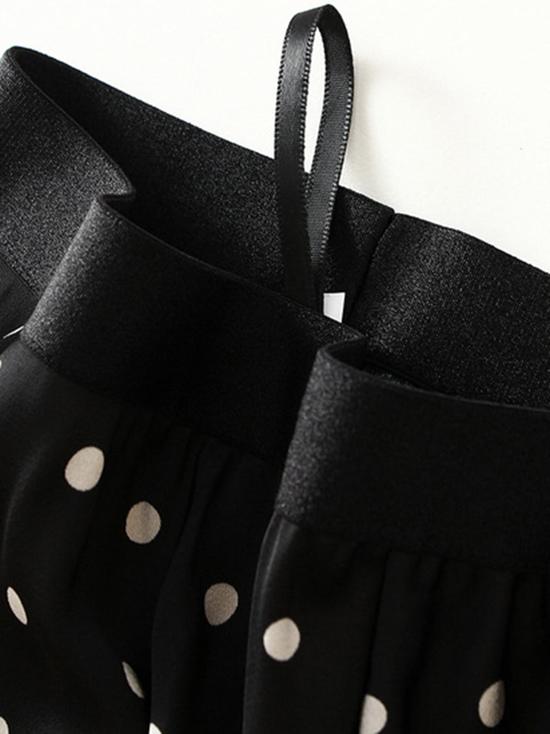 Polka Dot A-Line Midi Skirt