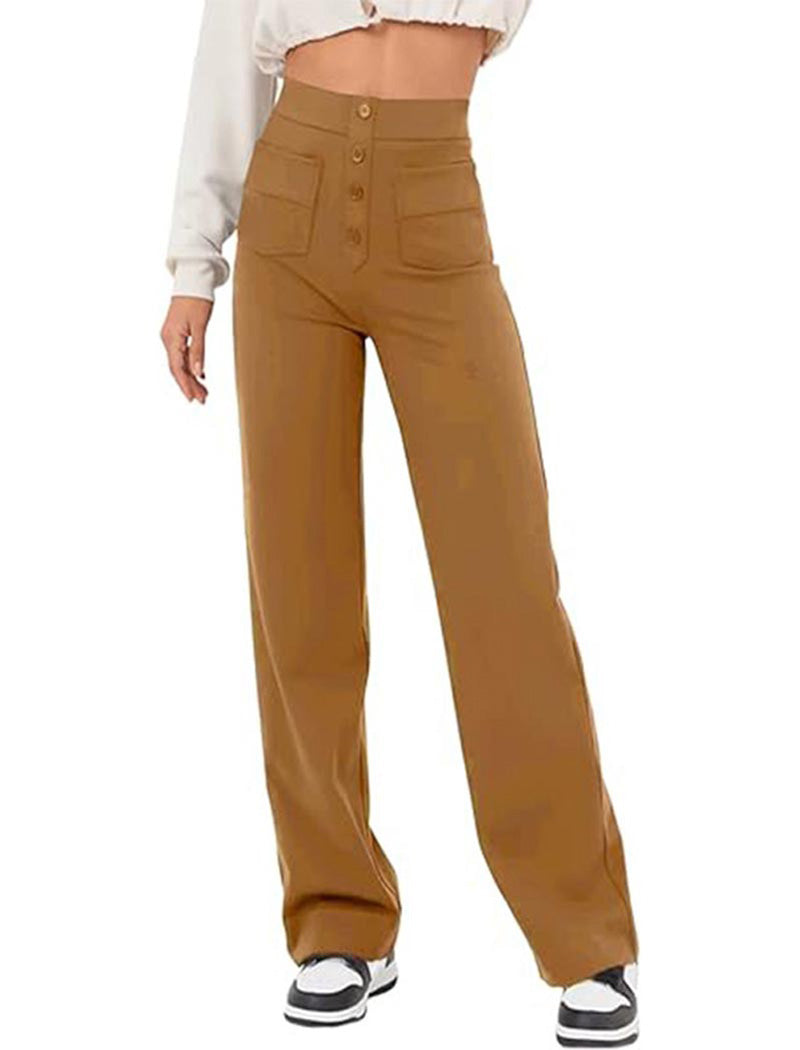 High-Rise Buttoned Pants
