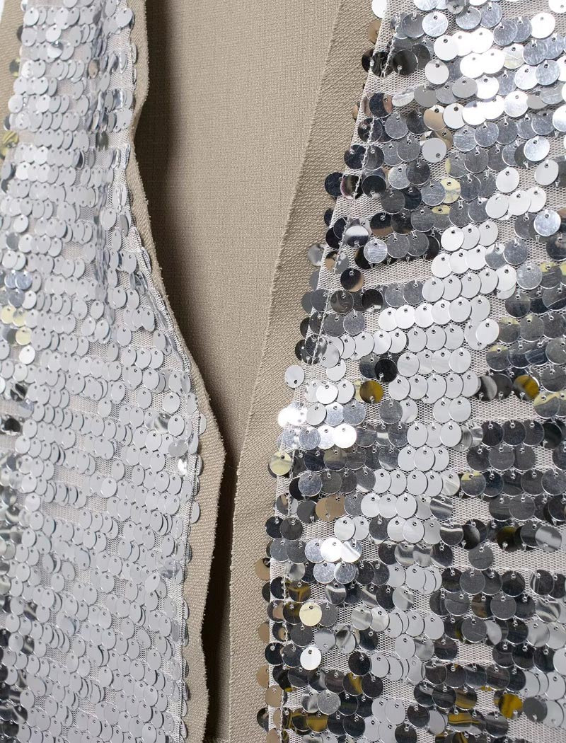 Sequin Open-Front Vest