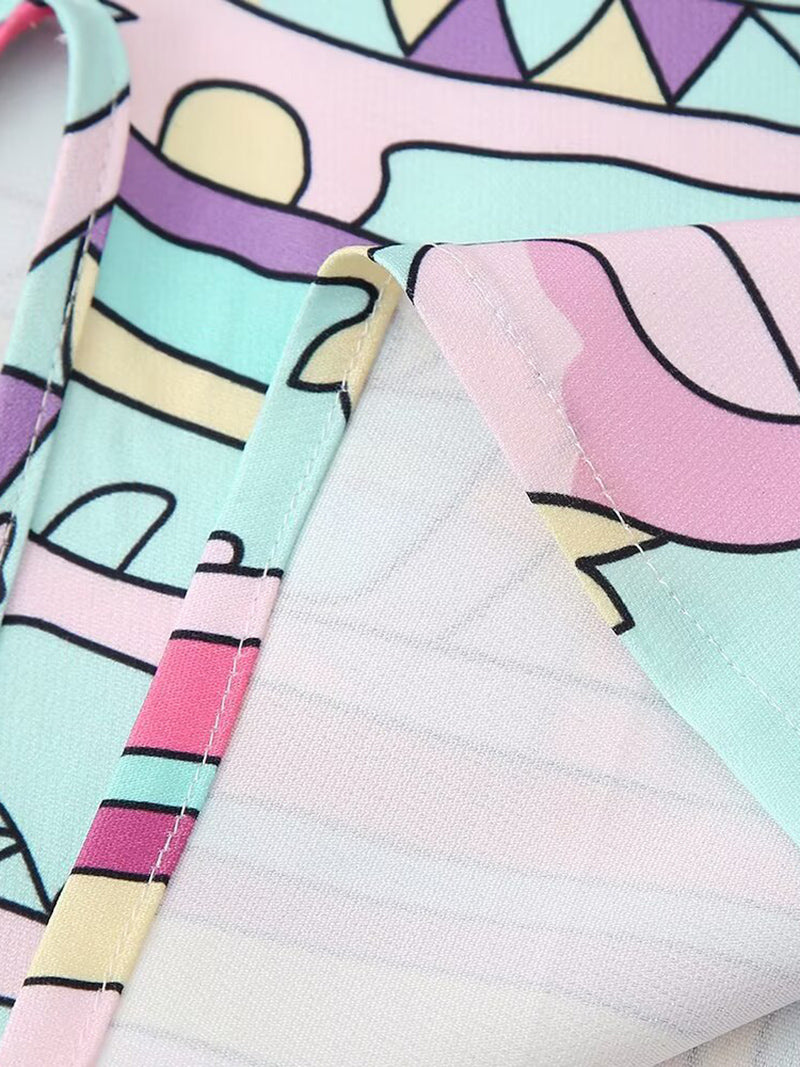 Graphic Print Slit Cami Dress