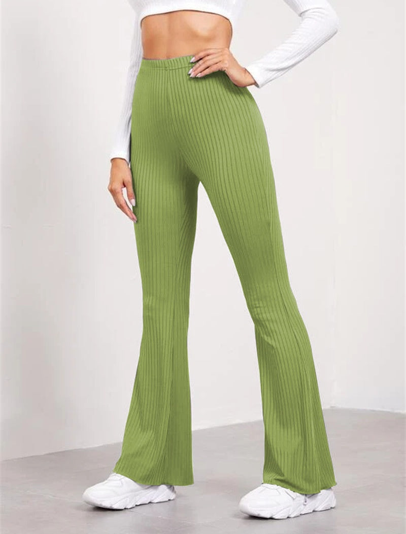 High-Waist Flared Track Pants