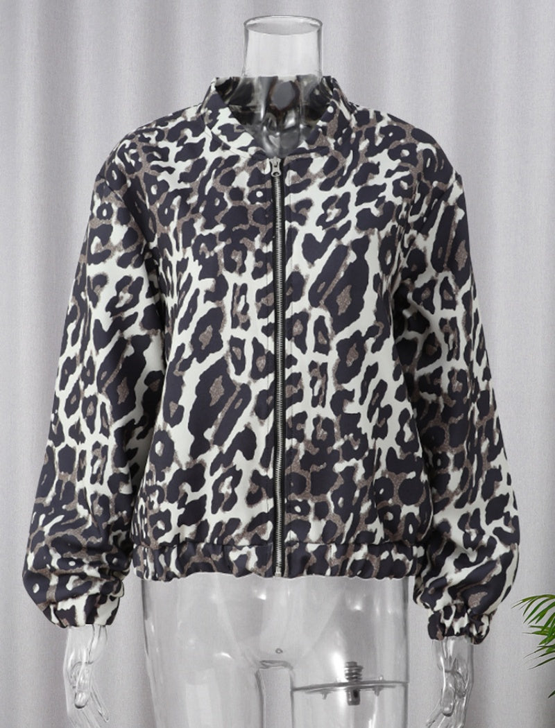 Leopard Print Puffer Jacket