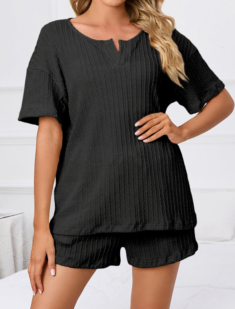 Loose-Fit V-Neck Two-Piece Set