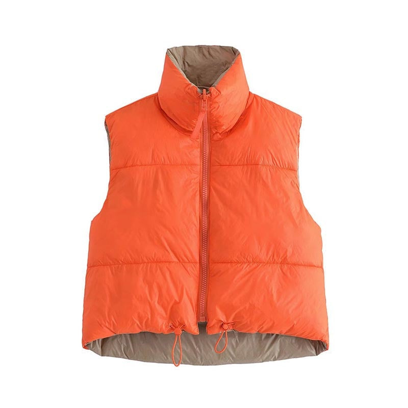 Sleeveless Padded Zip-Up Vest