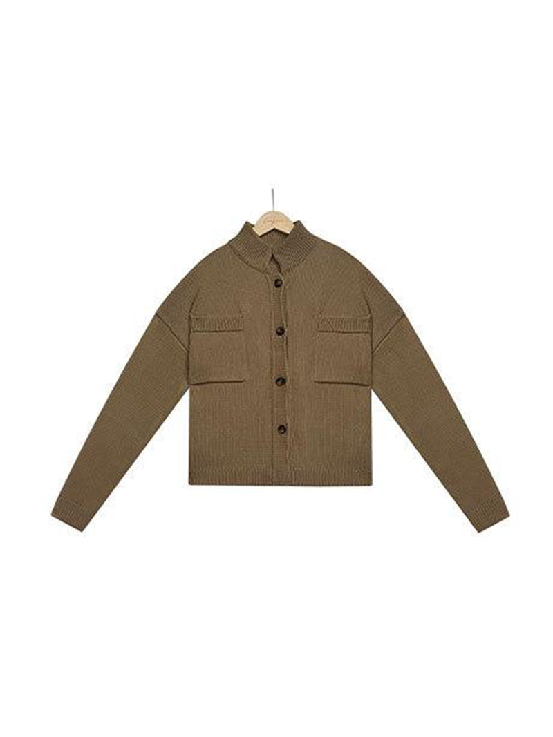 Button-Front Knit Cardigan