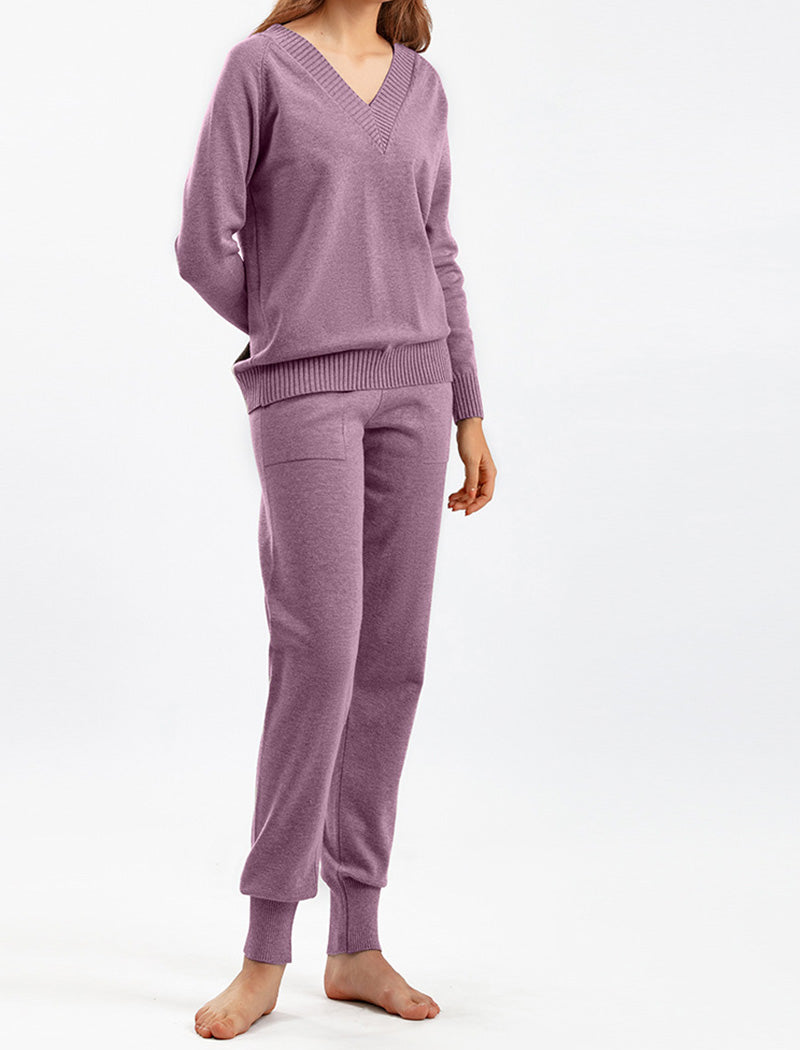 V-Neck Relaxed Knit Set