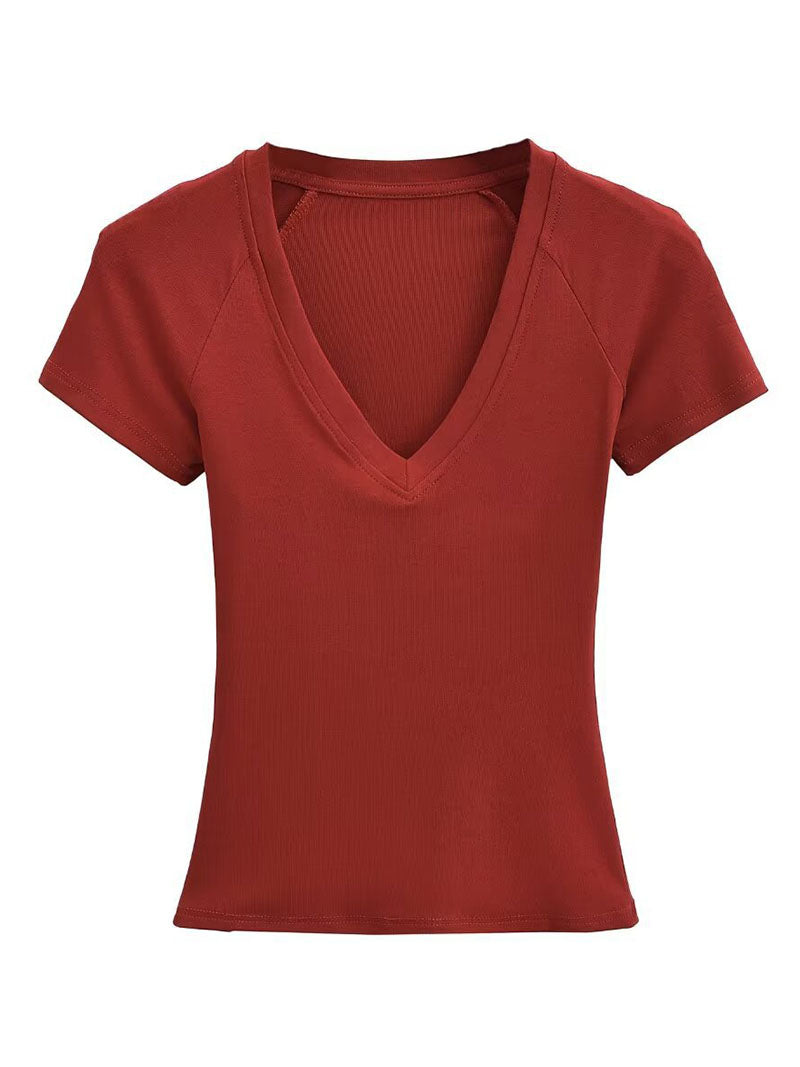 V-Neck Short-Sleeve Fitted Tee