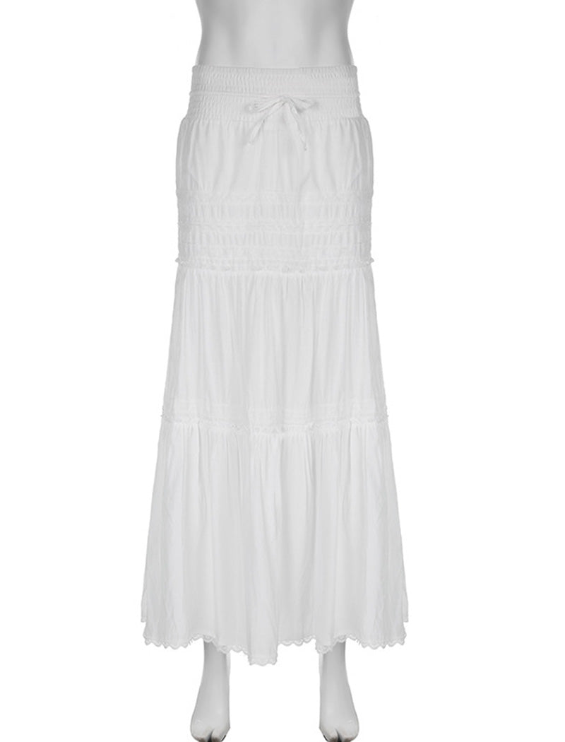 High-Waist Layered Maxi Skirt