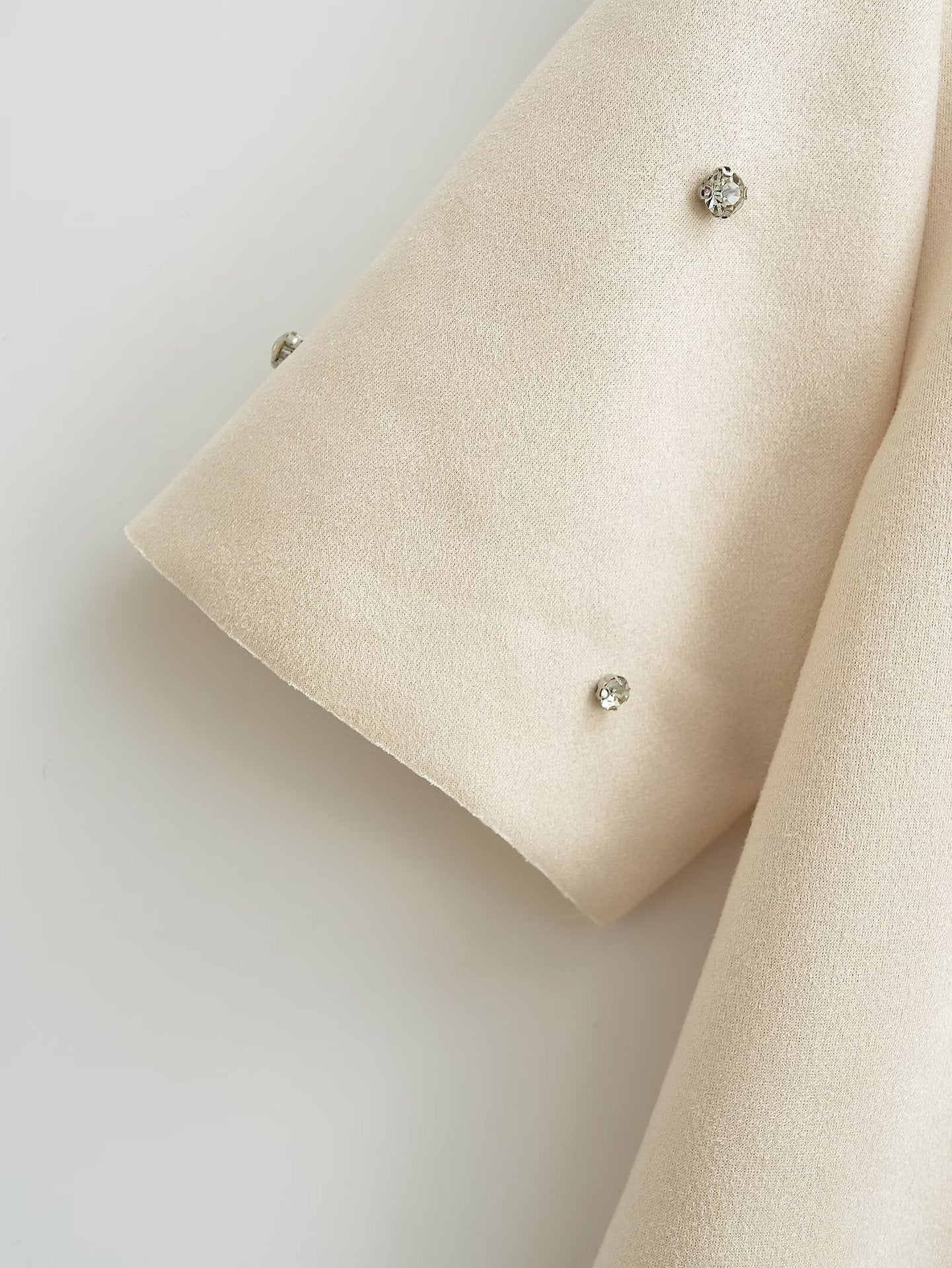 Rhinestone Short Sleeve A-Line Mini Dress