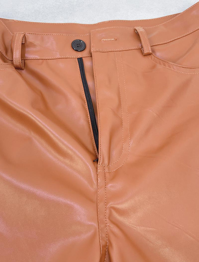 High-Rise Faux Leather Pants
