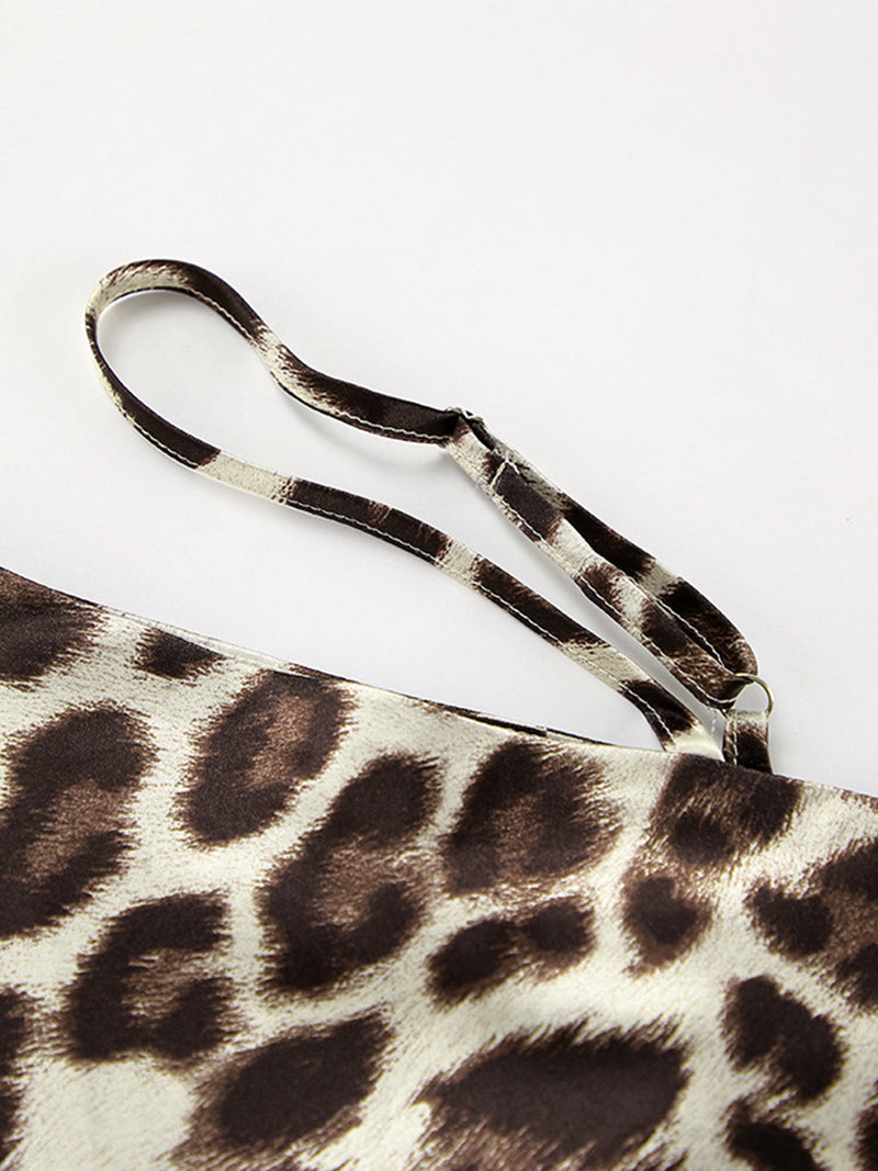 Leopard Cutout Maxi Skirt