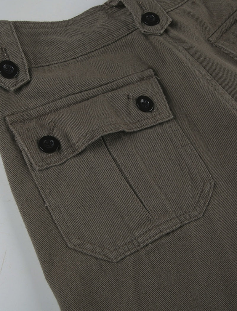 Buttoned Wide-Leg Jeans