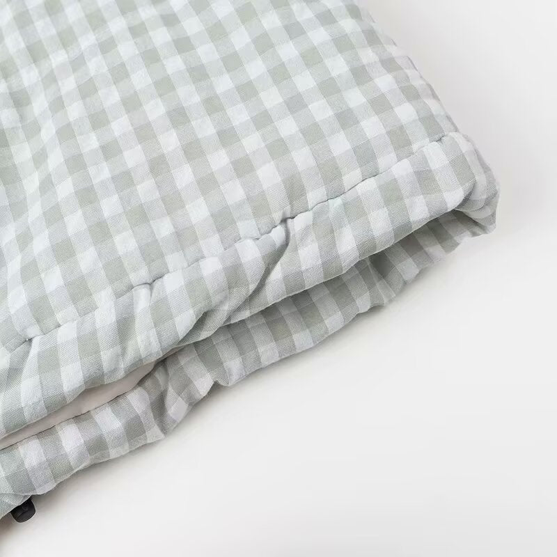 Gingham Jacket with Heart Patch Details