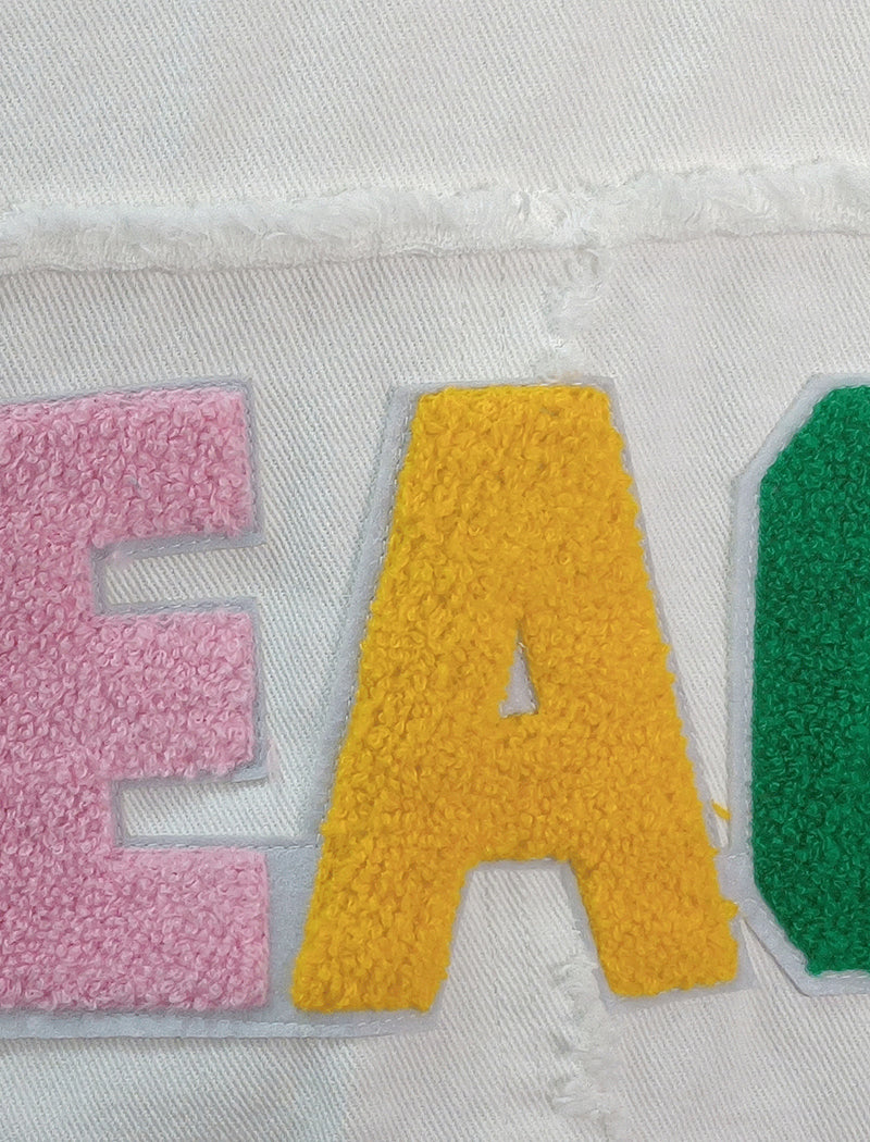 Oversized Peace Graphic Denim Jacket