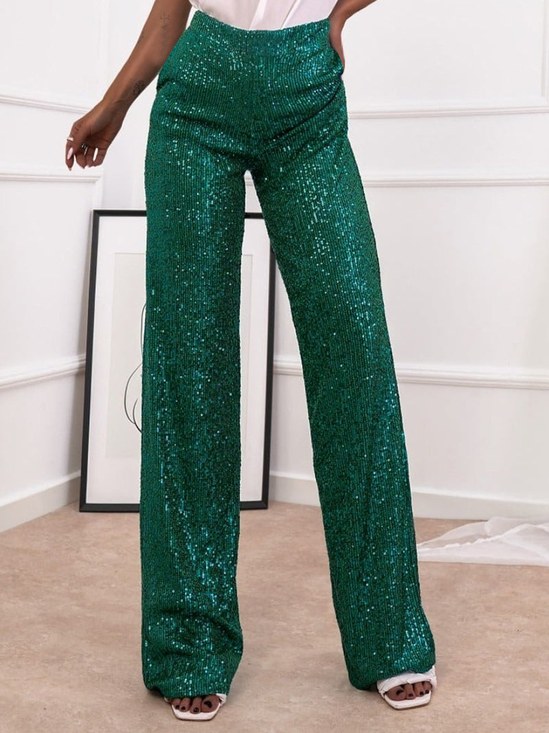Sequin Wide-Leg Pants