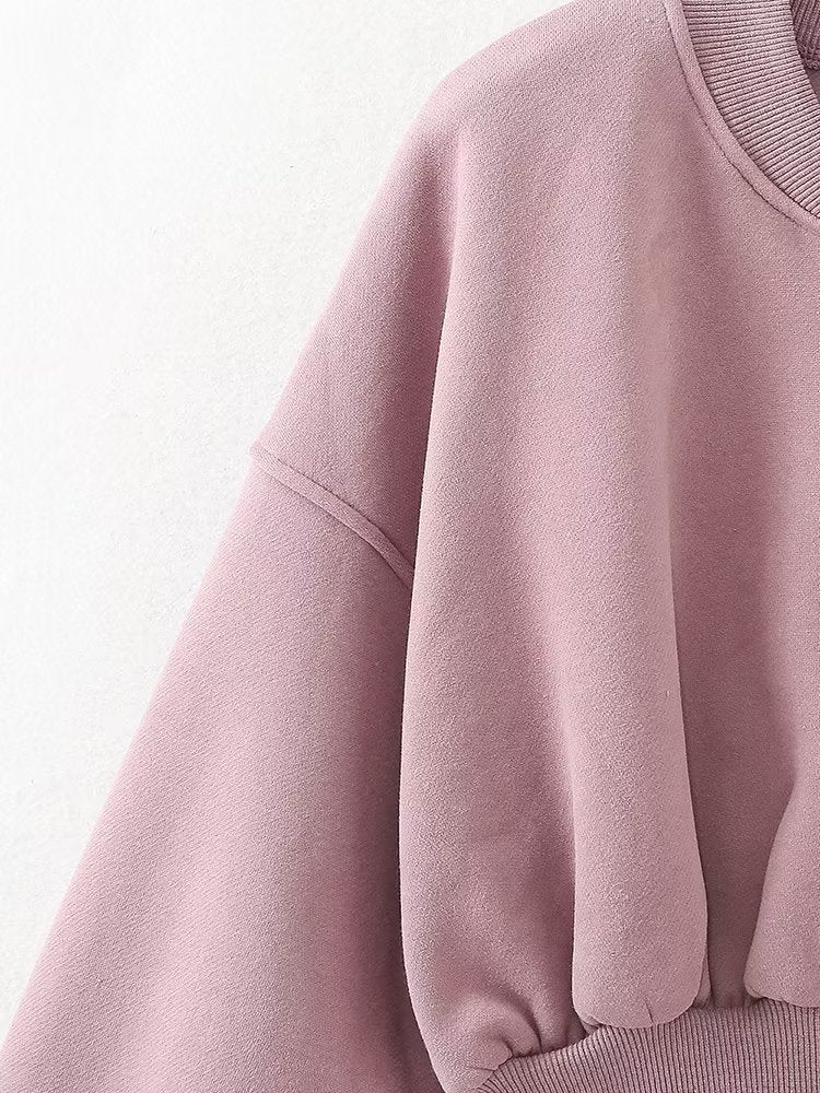 Zip-Up Crop Jacket and Wide-Leg Pants Set