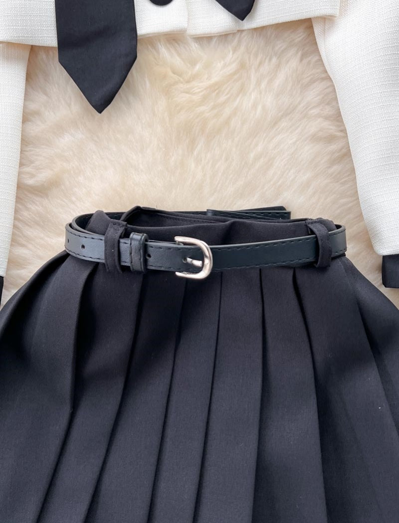 Cropped Jacket and Pleated Skort Set