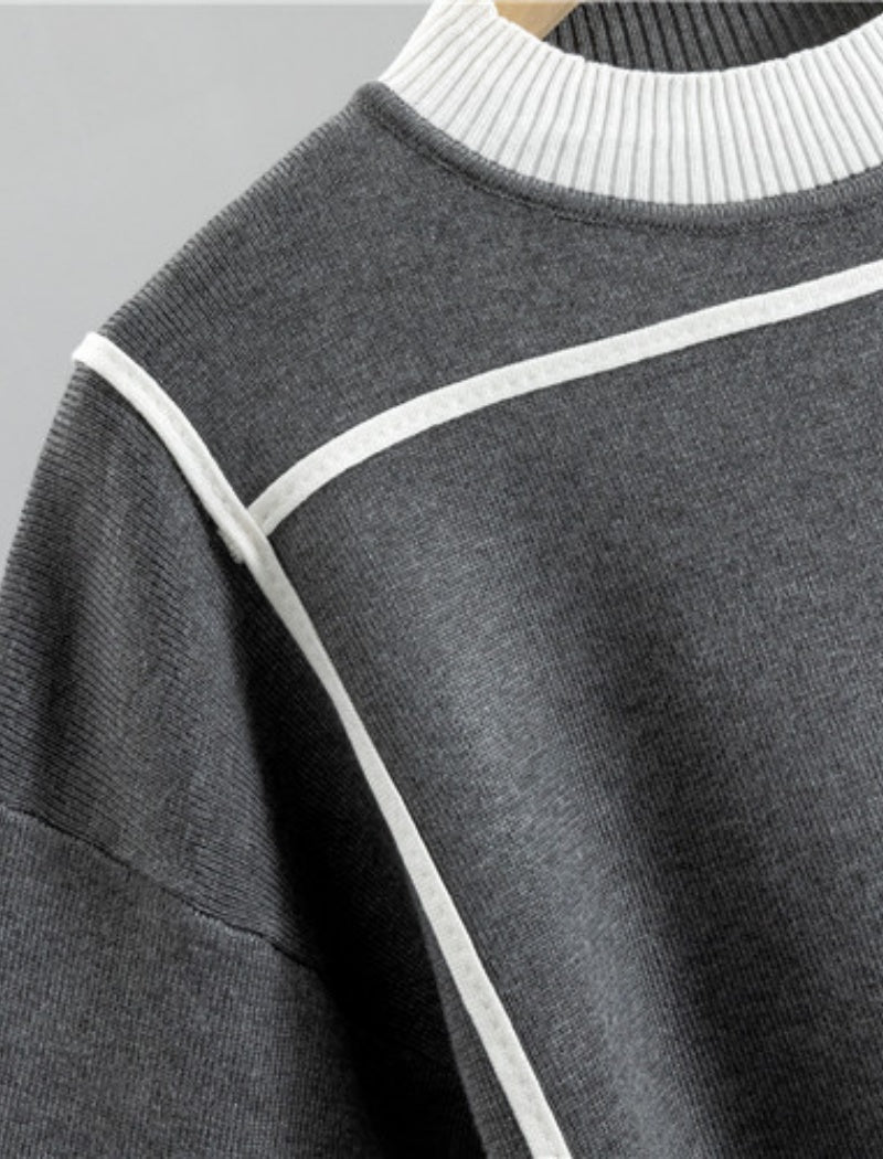 Two-Piece Knit Lounge Set with Contrast Trim