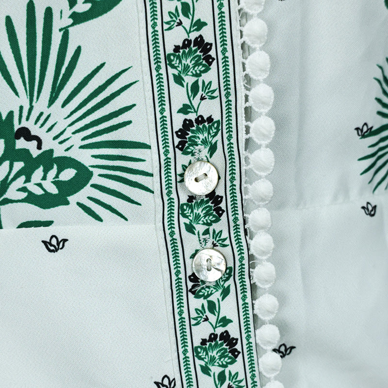 Floral Print Button-Front Maxi Dress