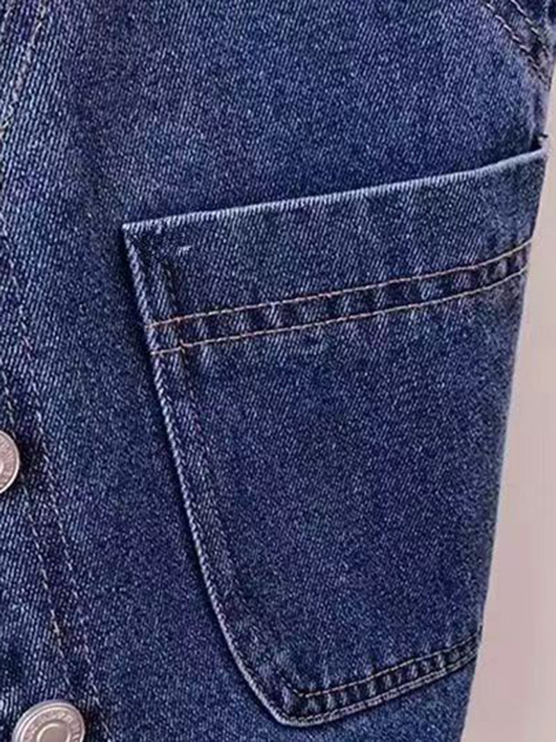 Button-Up Denim Vest