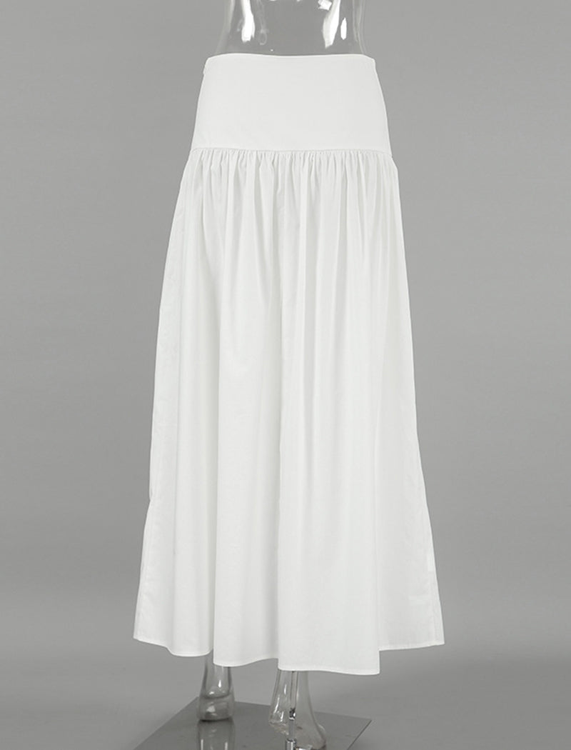 High-Waisted Solid Maxi Skirt