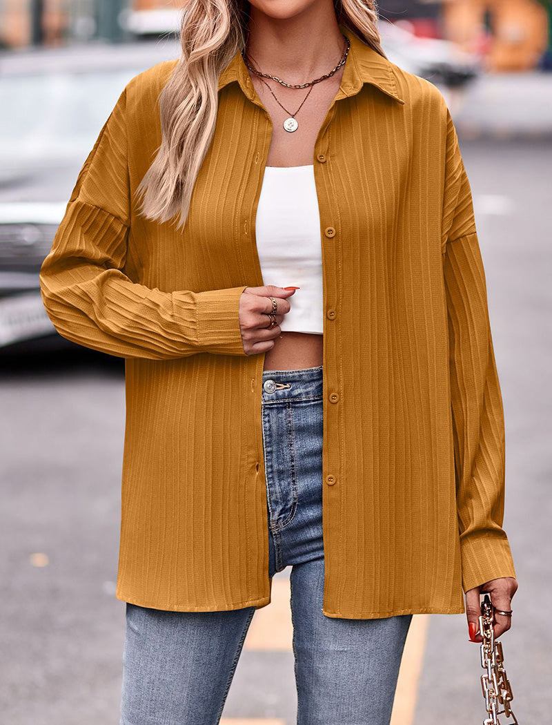 Pleated Button-Down Blouse for Versatile Styling