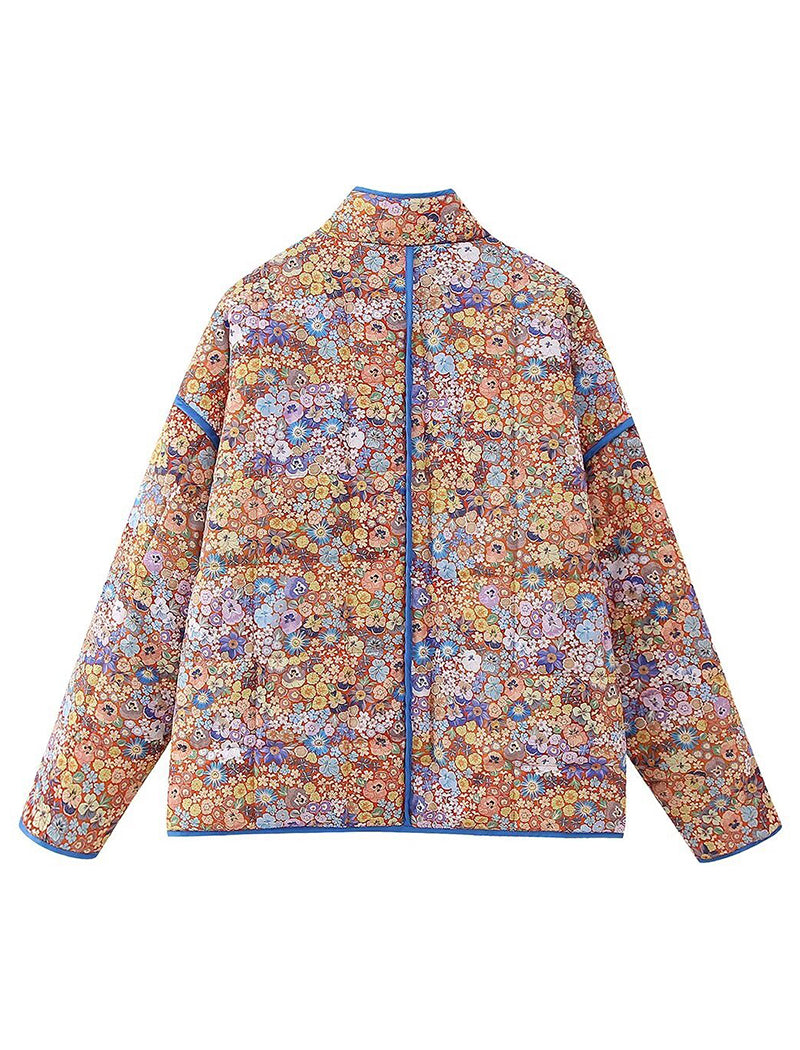 Paisley Quilted Jacket with Front Pockets