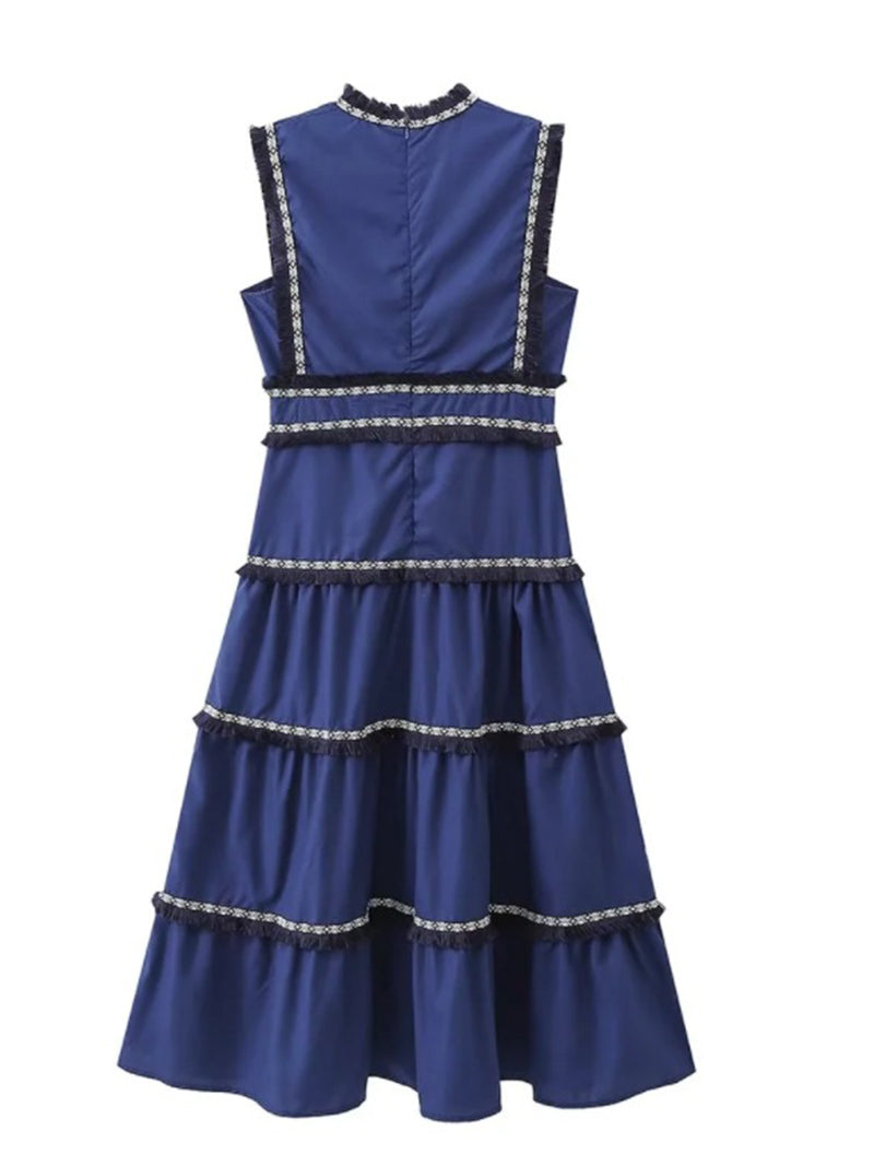 Tiered V-Neck Maxi Dress