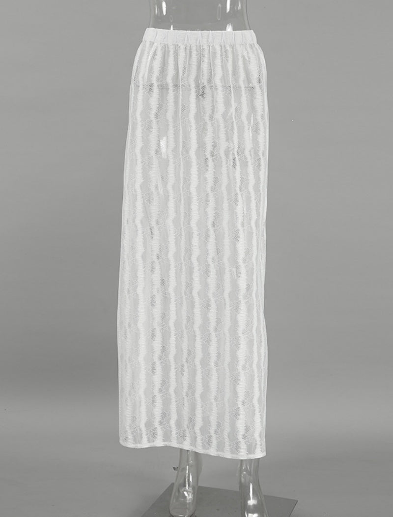 Sheer Lace Maxi Skirt