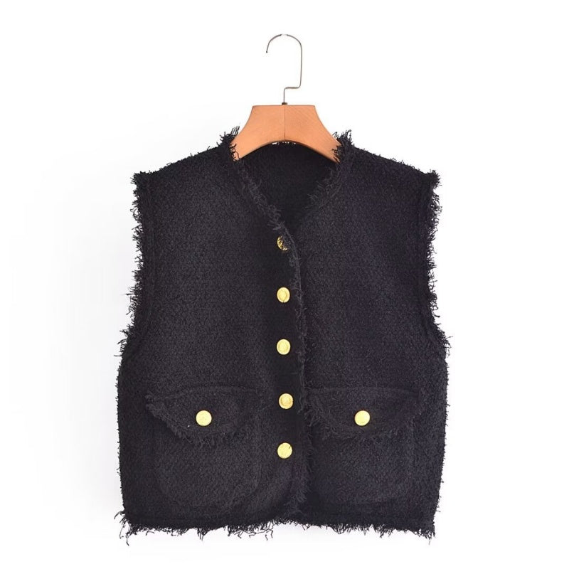 Fringe Chunky Knit Vest