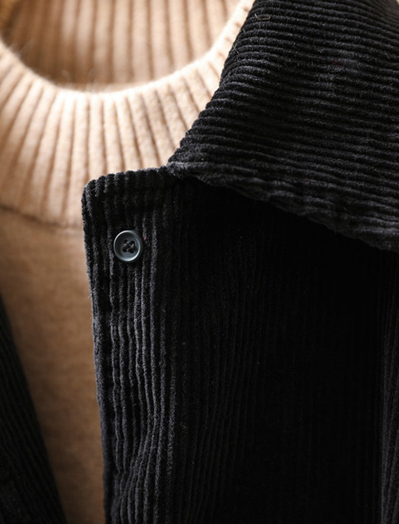 Oversized Button-Up Corduroy Jacket