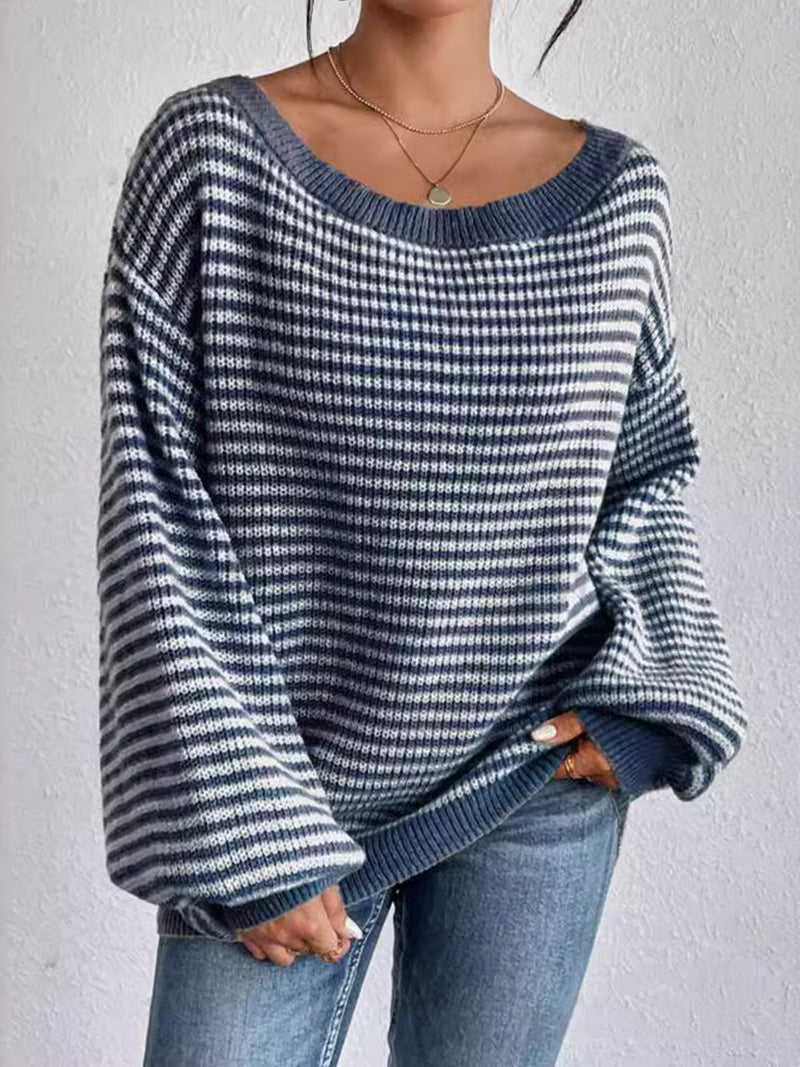 Striped Off-Shoulder Sweater