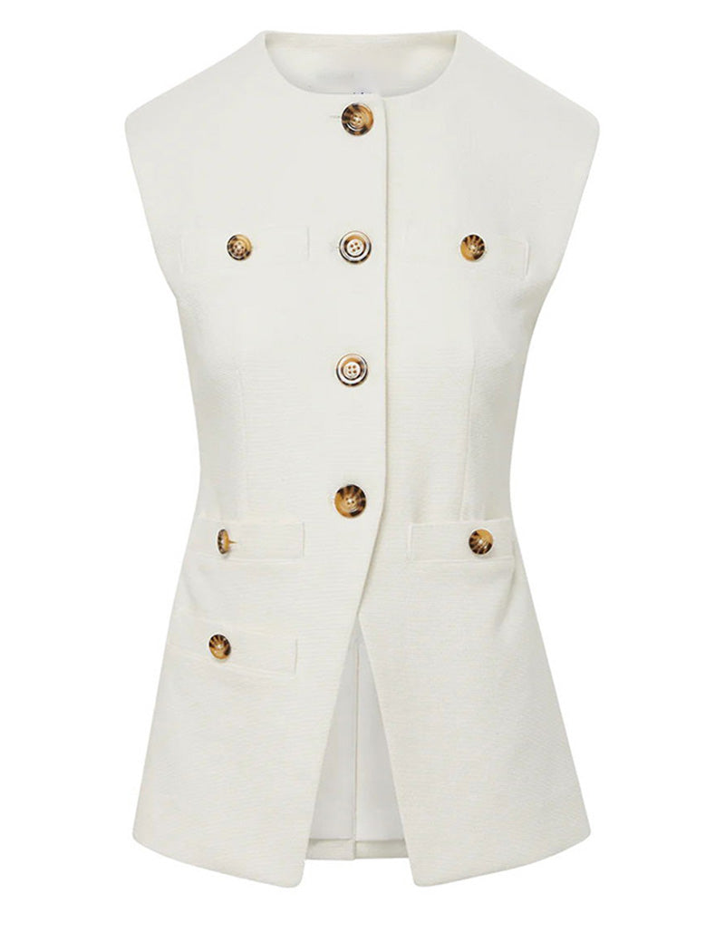 Sleeveless Double-Breasted Top