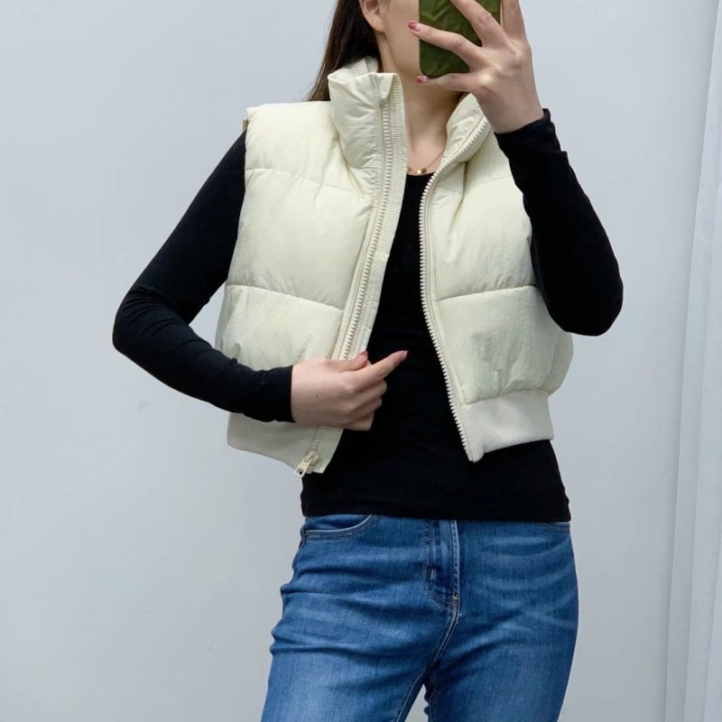 Cropped Puffer Vest