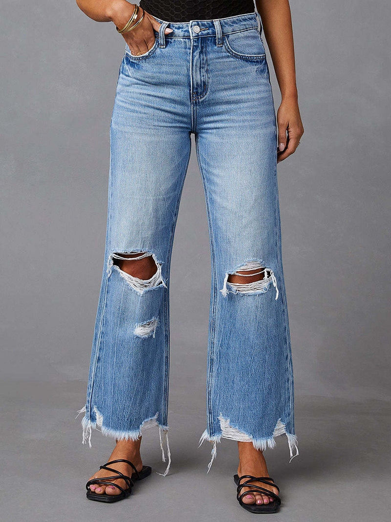 Distressed Flared Jeans