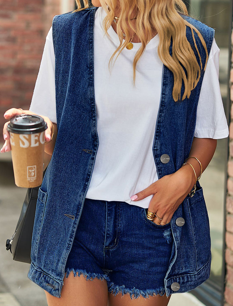 Sleeveless Denim Vest