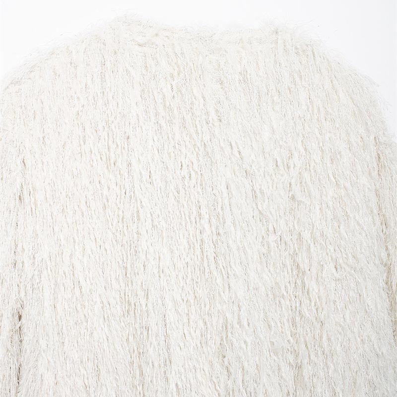 Shaggy Fluffy Knit Sweater with Wide Sleeves