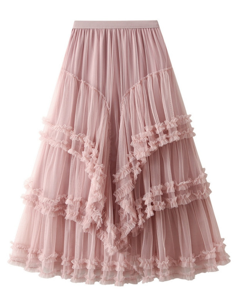 Layered Ruffle Maxi Skirt